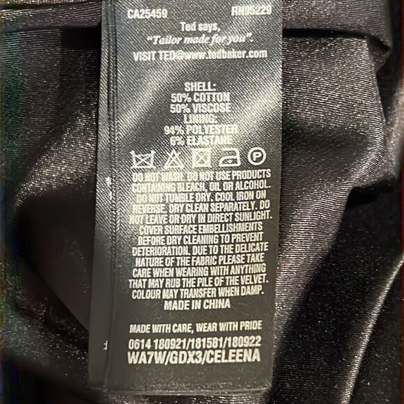 Host Pick❣️NWT TED BAKER London QUEEN BEE Velvet Dress TB 5/US 14 XL CELEENA - Picture 13 of 15